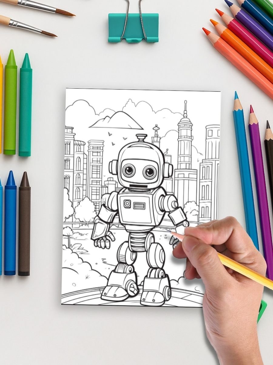 Mech World – 50 Fun Robot Coloring Pages - Image 4